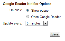 GoogleReaderNotifier设置界面
