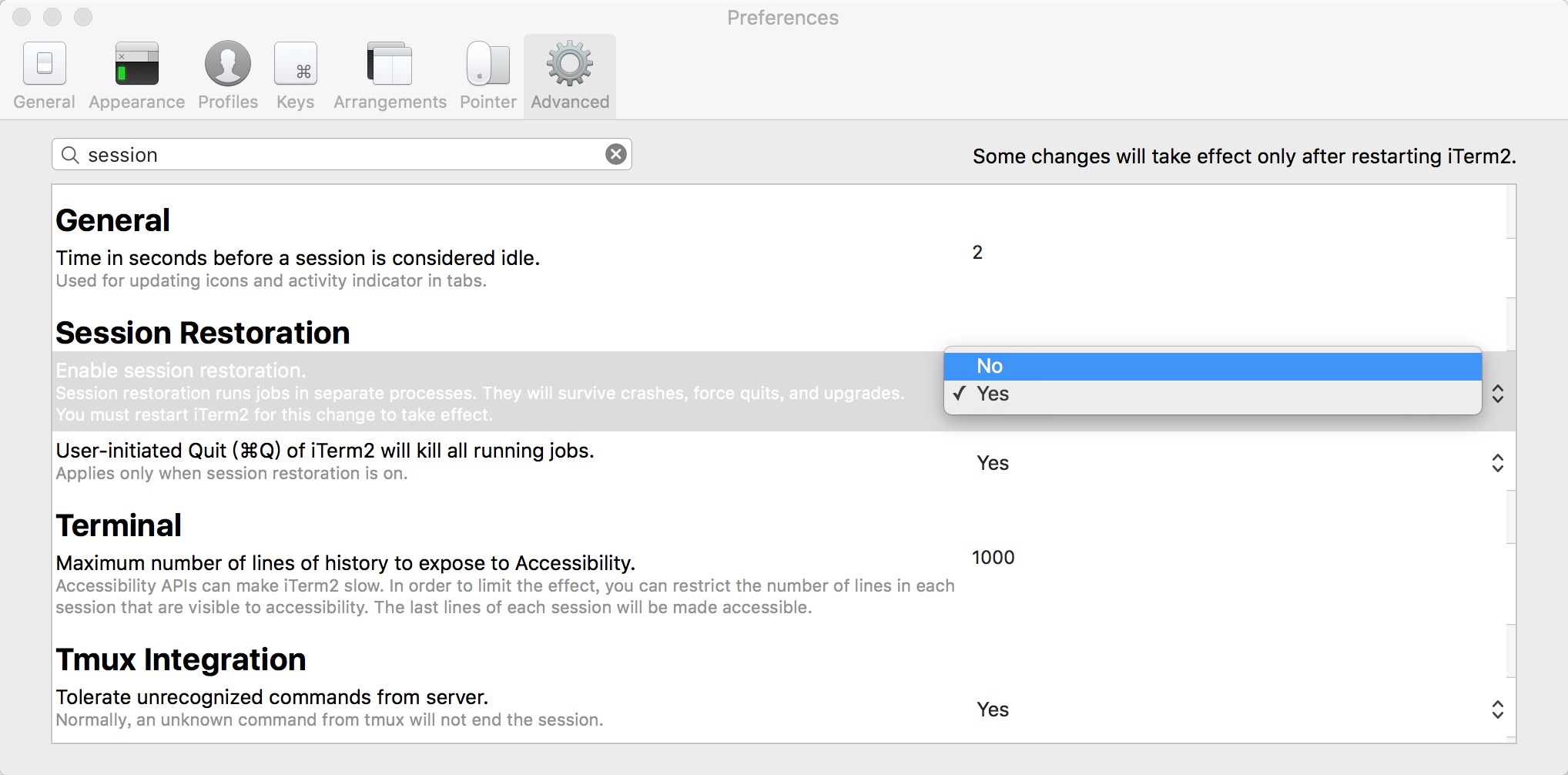 iterm2-SessionRestoration